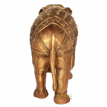 Brass Large Size Elephant Sculpture For Home Garden Décor Showpiece 2.5 Feet by vendor-unknown - Decor (View 4)