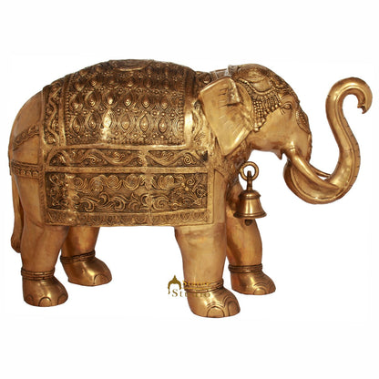 Brass Large Size Elephant Sculpture For Home Garden Décor Showpiece 2.5 Feet by vendor-unknown - Decor (View 2)