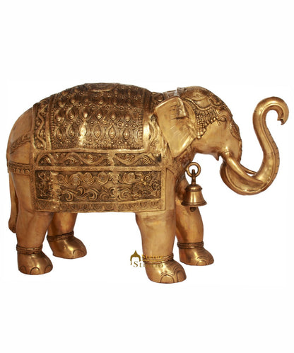 Brass Large Size Elephant Sculpture For Home Garden Décor Showpiece 2.5 Feet by vendor-unknown - Decor
