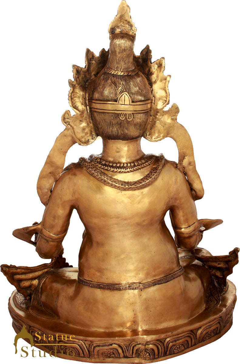 Brass Very Large Size Sitting Kubera Statue Feng Shui Vastu Statue Showpiece 43" - Image 4