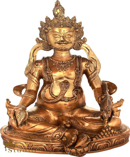 Brass Very Large Size Sitting Kubera Statue Feng Shui Vastu Statue Showpiece 43"