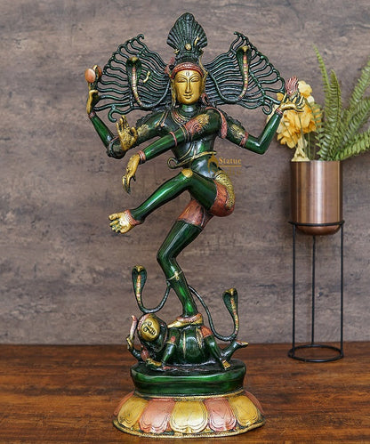 Brass Large Size Nataraja Idol Dancing Shiva Without Frame Décor Statue 30" by vendor-unknown - Hindu Gods (View 2)