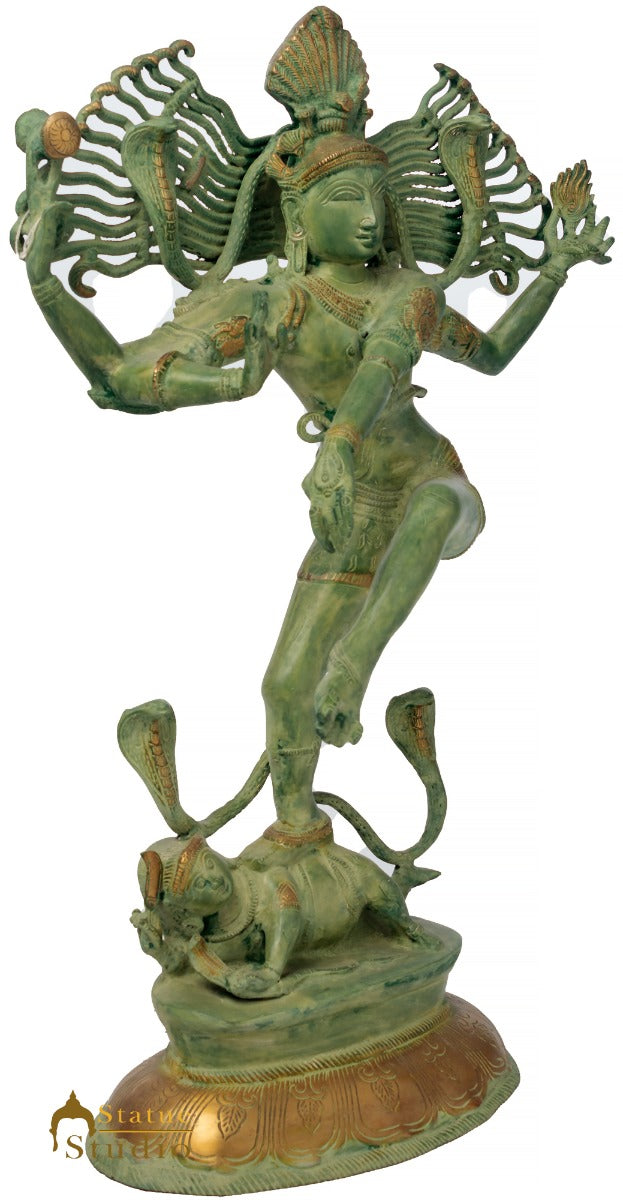 Brass Large Size Nataraja Idol Dancing Shiva Décor Statue Without Frame 30" - Image 3