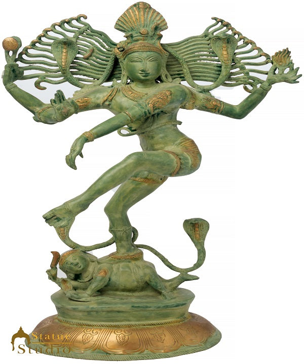 Brass Large Size Nataraja Idol Dancing Shiva Décor Statue Without Frame 30" - Eco-friendly - Sama Homes