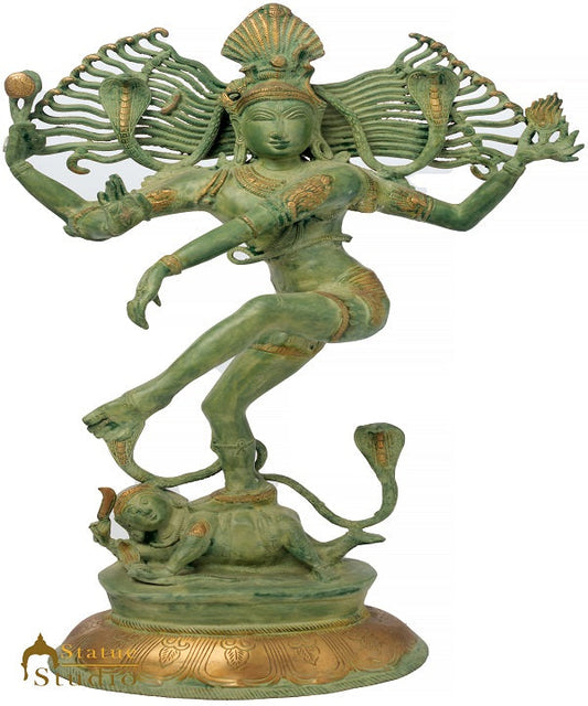 Brass Large Size Nataraja Idol Dancing Shiva Décor Statue Without Frame 30"