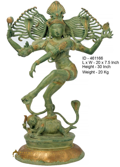 Brass Large Size Nataraja Idol Dancing Shiva Décor Statue Without Frame 30" by vendor-unknown - Hindu Gods (View 5)
