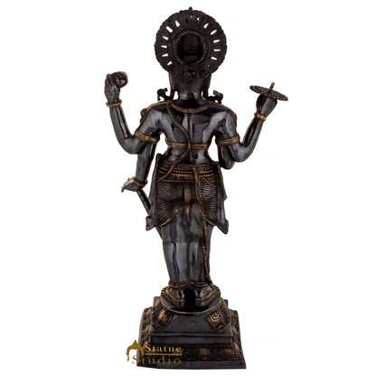 Brass Large Size Lord Vishnu Idol Religious Home Temple Décor Statue 3.5 Feet by vendor-unknown - Hindu Gods (View 4)