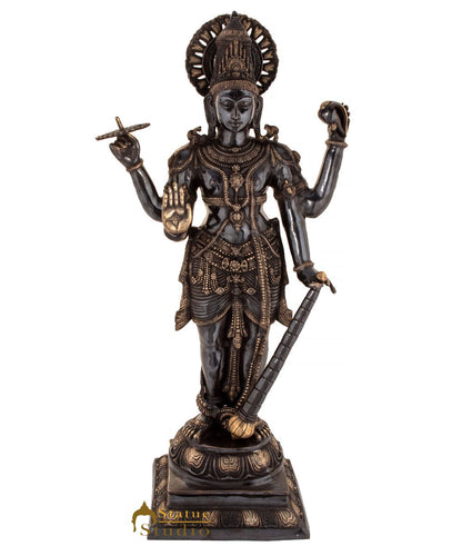 Brass Large Size Lord Vishnu Idol Religious Home Temple Décor Statue 3.5 Feet by vendor-unknown - Hindu Gods (View 2)
