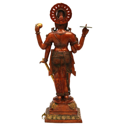 Brass Large Size Vishnu Idol Hindu Religious Home Temple Décor Statue 3.5 Feet by vendor-unknown - Hindu Gods (View 4)