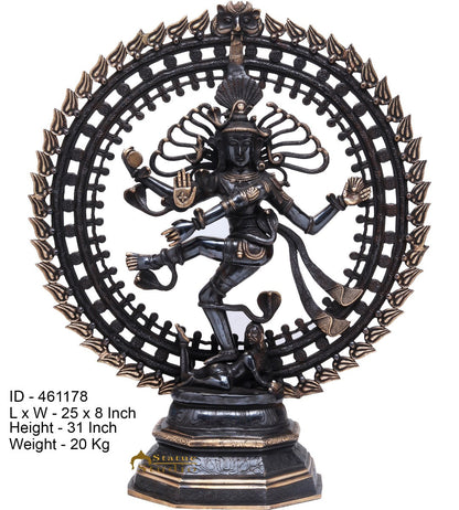 Brass Nataraja Dancing Shiva Statue Idol For Home Office Décor Gifting 30" by vendor-unknown - Hindu Gods (View 3)