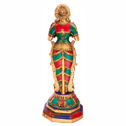 Brass large Size Exclusive Deeplaxmi Idol Home Temple Diwali Décor Statue 4 Feet by vendor-unknown - Spiritual (View 4)
