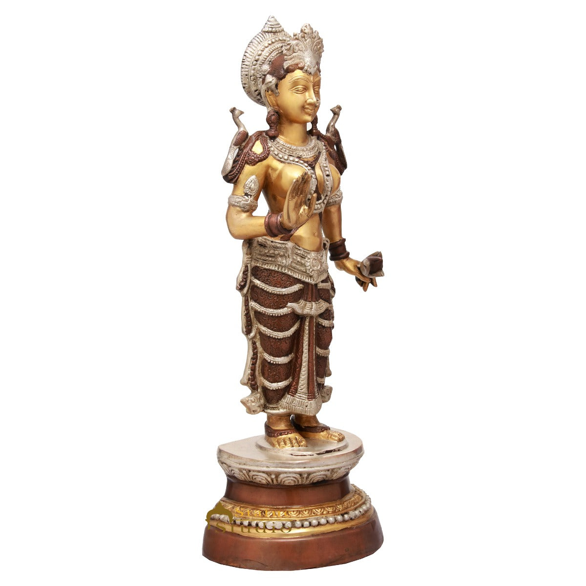Brass Standing Lakshmi Idol Home Temple Office Décor Laxmi Statue 2.5 Feet