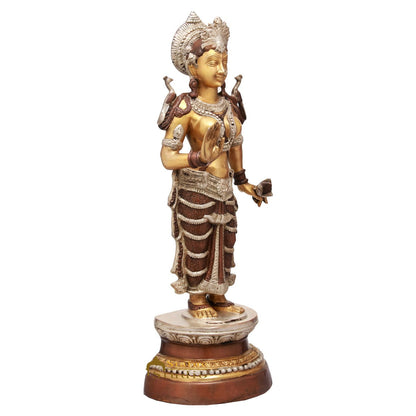 Brass Standing Lakshmi Idol Home Temple Office Décor Laxmi Statue 2.5 Feet by vendor-unknown - Hindu Gods (View 3)