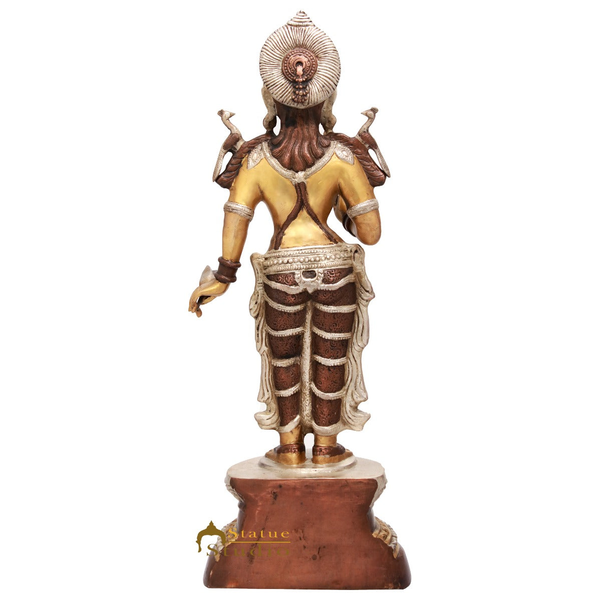 Brass Standing Lakshmi Idol Home Temple Office Décor Laxmi Statue 2.5 Feet - Image 4
