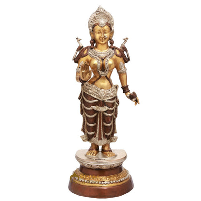 Brass Standing Lakshmi Idol Home Temple Office Décor Laxmi Statue 2.5 Feet by vendor-unknown - Hindu Gods