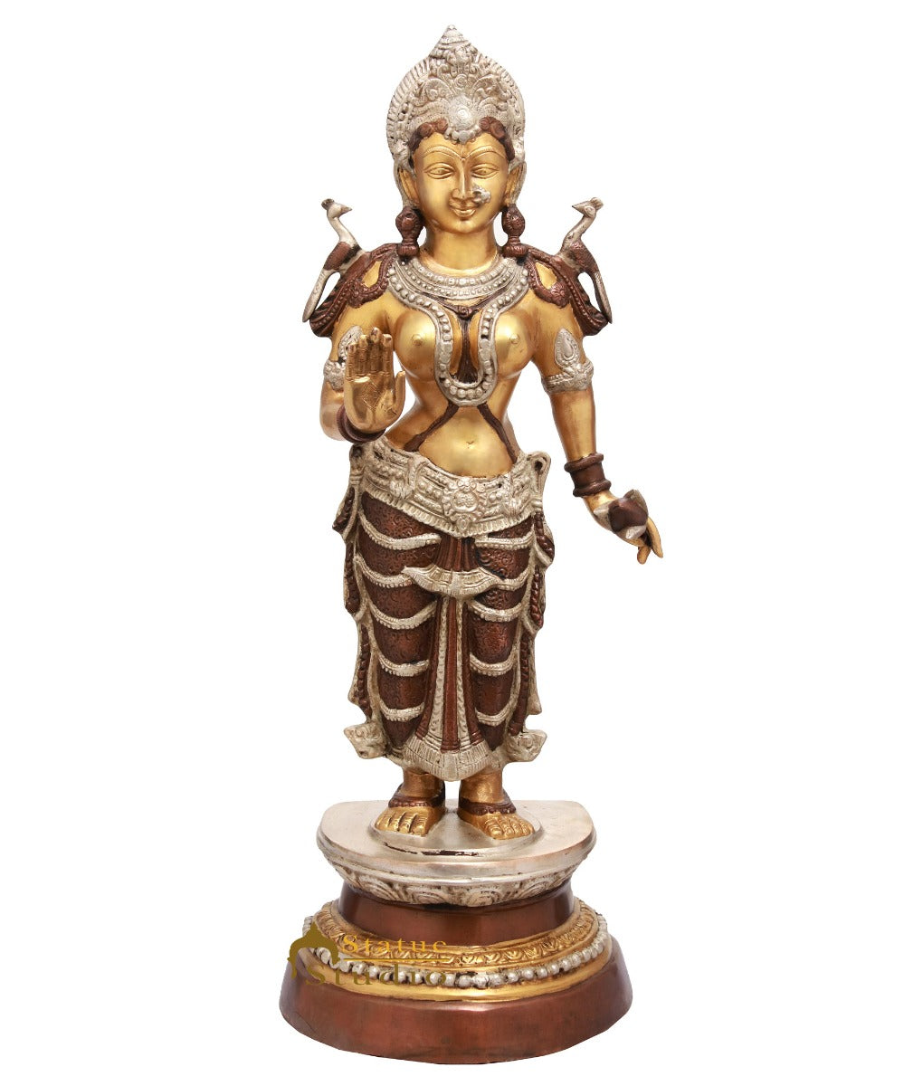 Brass Standing Lakshmi Idol Home Temple Office Décor Laxmi Statue 2.5 Feet