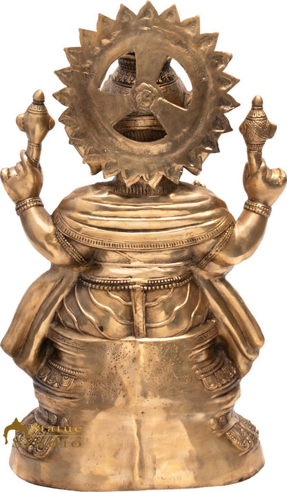 Brass Large Size Ganesha Statue Home Office Garden Décor Idol Showpiece 3 Feet by vendor-unknown - Products (View 4)