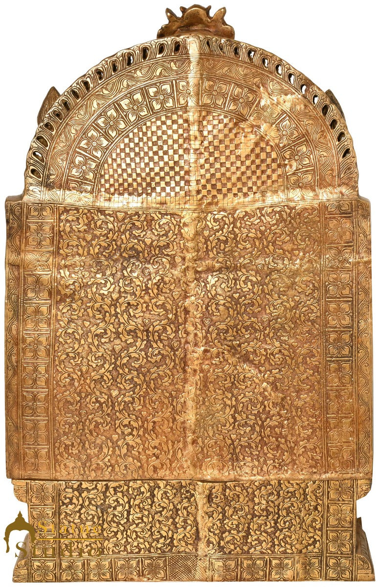 Brass large Size Temple Ganesha Idol Décor Lucky Gift Ganpati Statue 33"