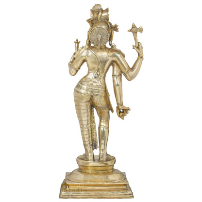 Brass Standing Ardhnareshvara Shiva Idol Rare Décor Home Temple Statue 3 Feet by vendor-unknown - Hindu Gods (View 5)