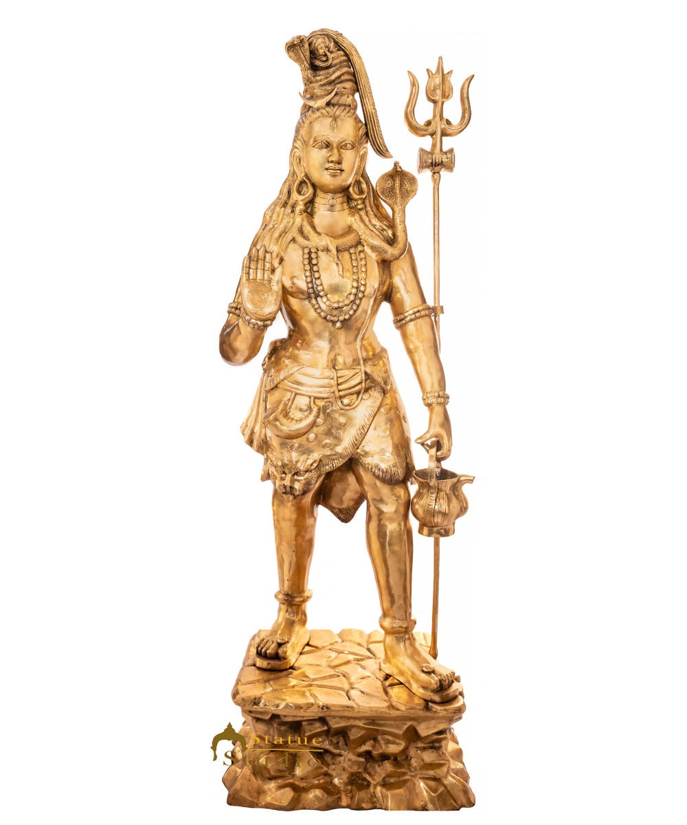 Brass Very Large Size Standing Shiva Idol For Home Temple Decor 7 Feet - Image 3