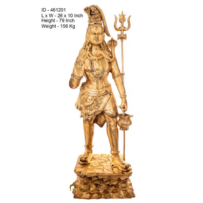 Brass Very Large Size Standing Shiva Idol For Home Temple Decor 7 Feet by vendor-unknown - Hindu Gods (View 5)