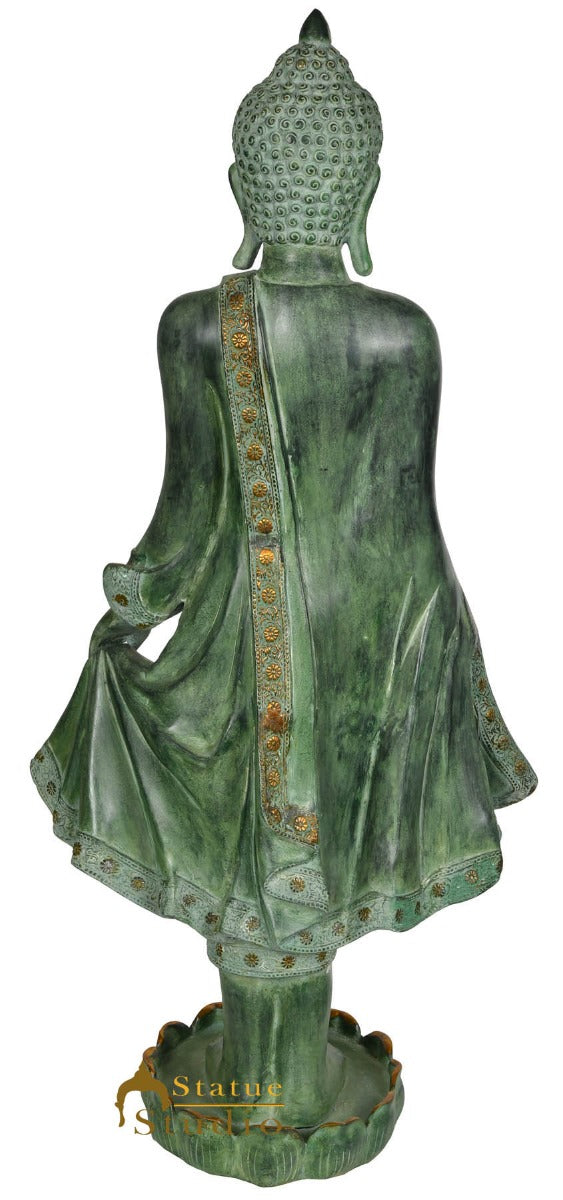 Brass Large Standing Sakyamuni Buddha Statue Home Garden Décor Idol Showpiece - Image 3