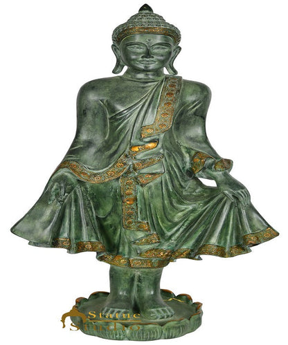 Brass Large Standing Sakyamuni Buddha Statue Home Garden Décor Idol Showpiece by vendor-unknown - Buddha