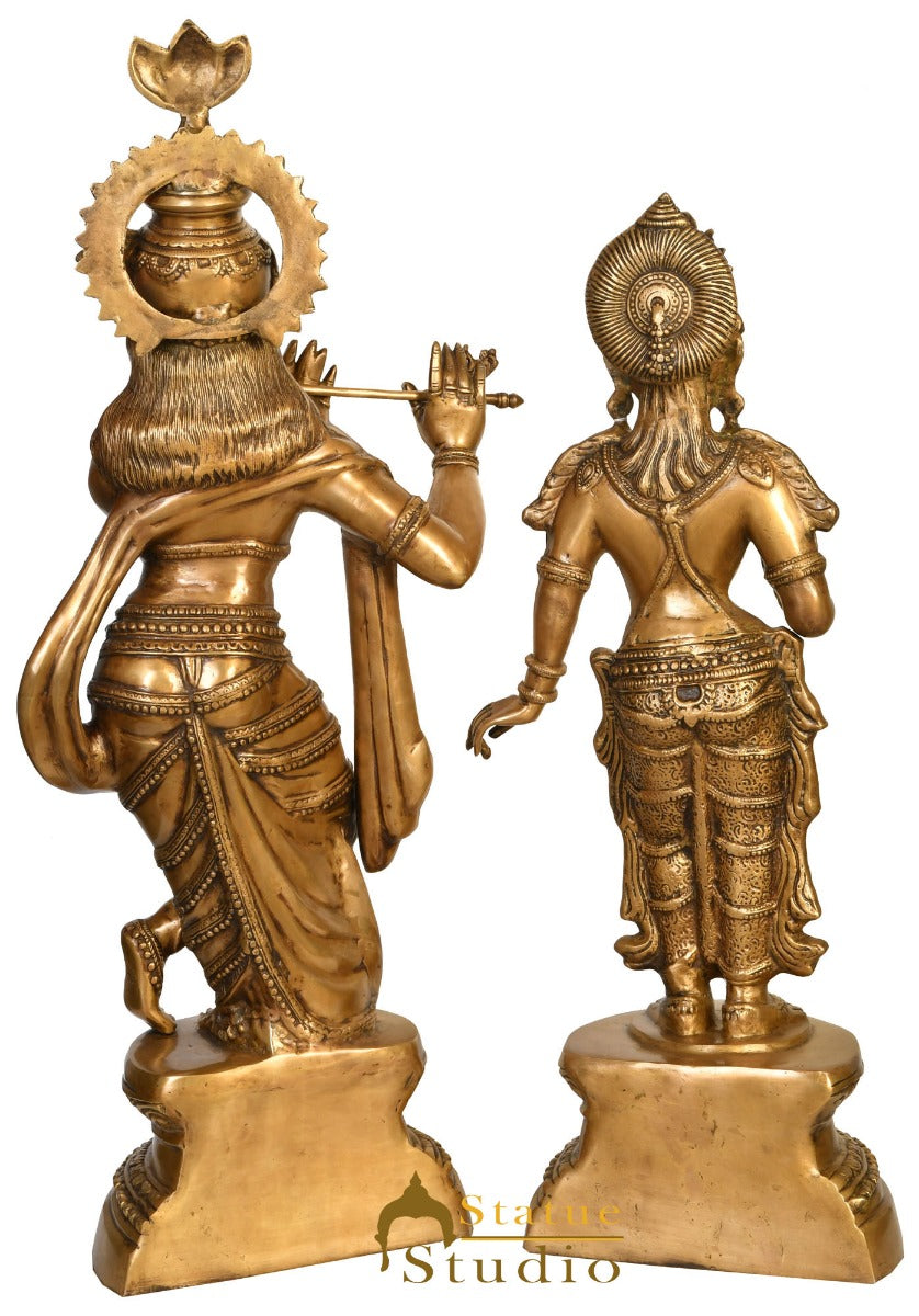 Brass Large Radha Krishna Idol Home Office Garden Décor Statue Showpiece 3 Feet - Image 3