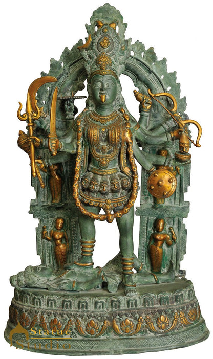 Brass Large Maa Kali Idol Religious Décor Antique Home Temple Statue 28" by vendor-unknown - Masterpieces (View 2)