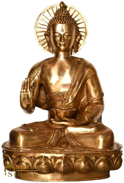 Brass Antique Sitting Buddha Statue Home Office Garden Décor Showpiece 3 Feet by vendor-unknown - Buddha (View 2)