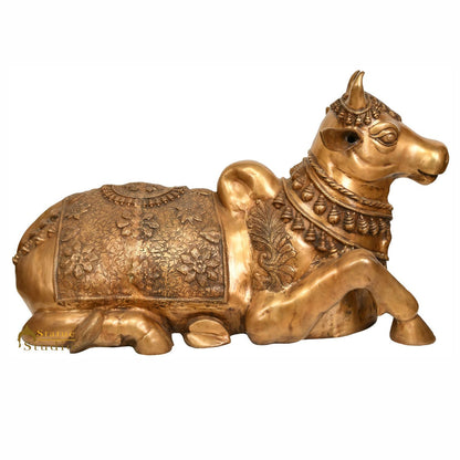 Brass Large Size Nandi Cow Idol Temple Home Décor Showpiece Statue 3 Feet by vendor-unknown - Spiritual (View 2)