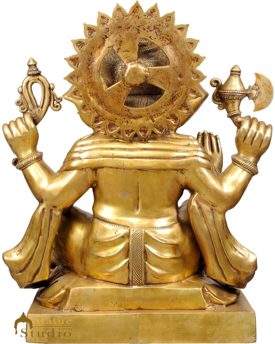 Brass Large Size Ganesha Statue Ganpati Idol Home Office Garden Décor 2.5 Feet - Image 3