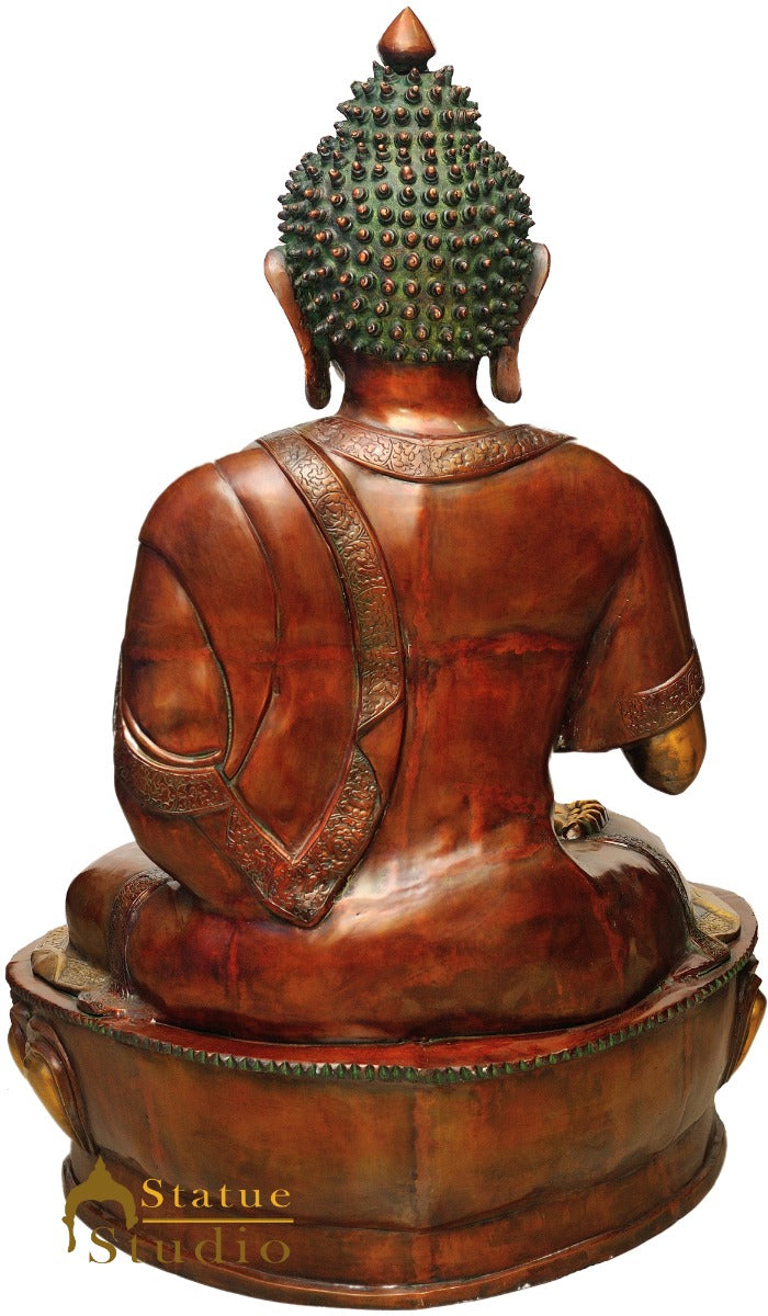 Brass Large Size Buddha Statue Home Office Garden Décor Showpiece Idol 4 Feet - Image 3