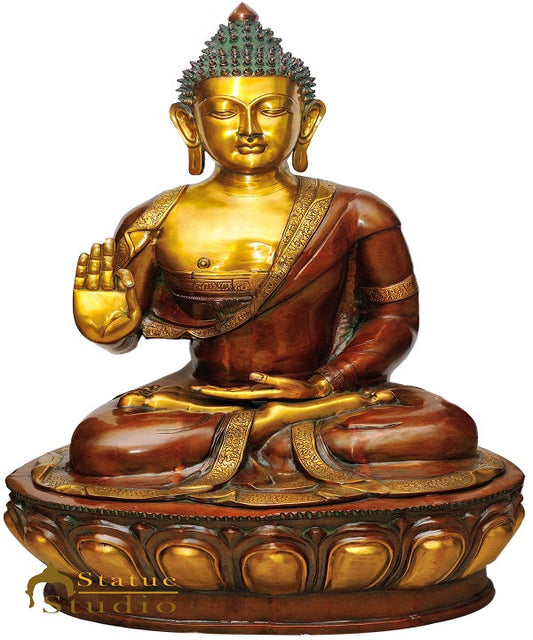 Brass Large Size Buddha Statue Home Office Garden Décor Showpiece Idol 4 Feet