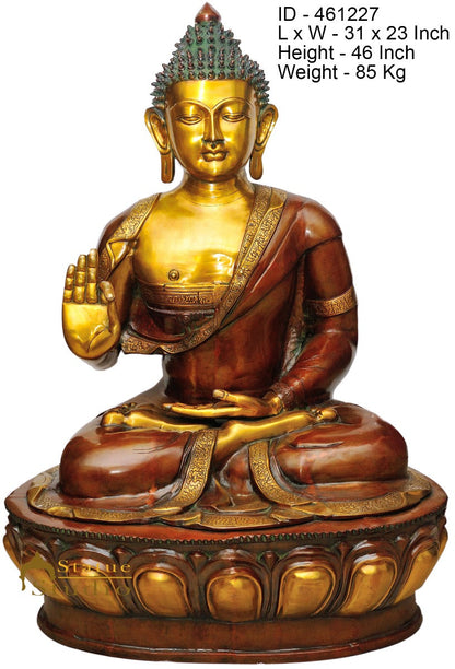 Brass Large Size Buddha Statue Home Office Garden Décor Showpiece Idol 4 Feet by vendor-unknown - Buddha (View 4)