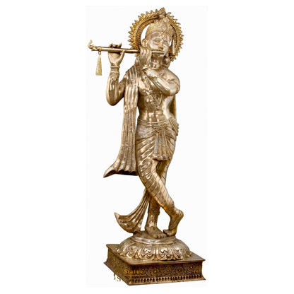 Brass Super Large Size Krishna Idol 6.5 Feet by vendor-unknown - Hindu Gods (View 4)