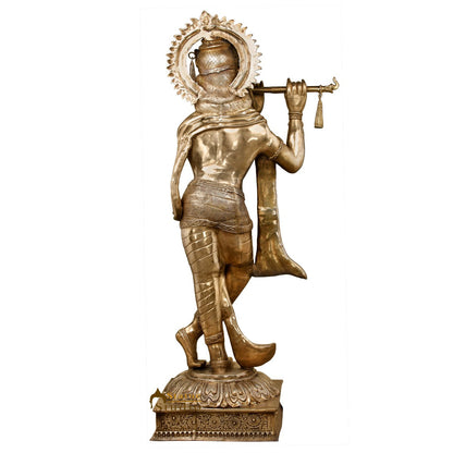 Brass Super Large Size Krishna Idol 6.5 Feet by vendor-unknown - Hindu Gods (View 5)