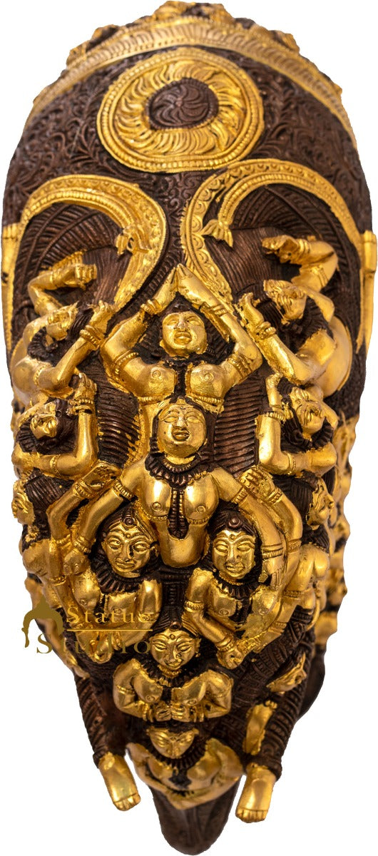 Brass Elephant Sculpture Carved With Ladies Home Garden Décor Showpiece Figure