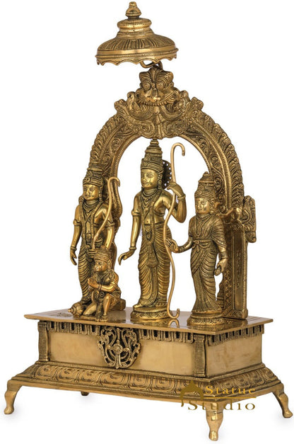 Brass Lord Rama Darbar Idol for Home Temple Decor Showpiece 1.5 Feet by vendor-unknown - Hindu Gods (View 4)