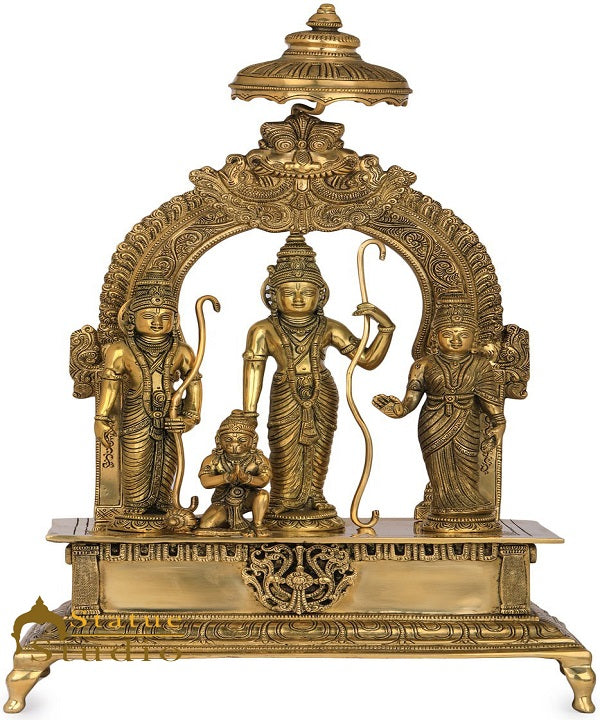 Brass Lord Rama Darbar Idol for Home Temple Decor Showpiece 1.5 Feet