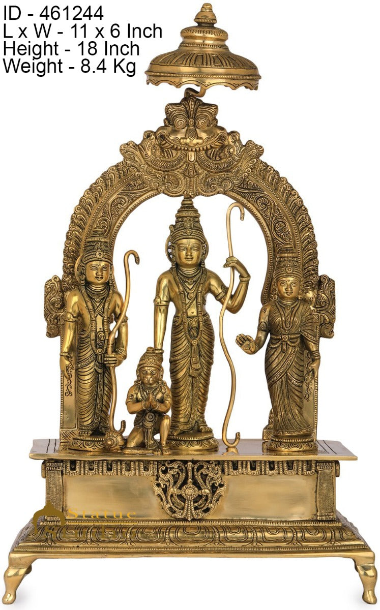 Brass Lord Rama Darbar Idol for Home Temple Decor Showpiece 1.5 Feet - Image 5