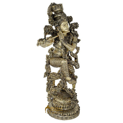 Brass Superfine Krishna Idol Exclusive Masterpiece 3.5 Feet by vendor-unknown - Hindu Gods (View 4)
