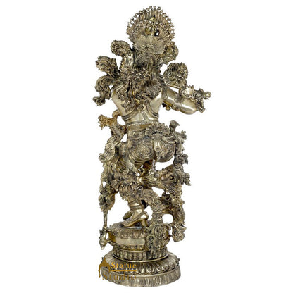 Brass Superfine Krishna Idol Exclusive Masterpiece 3.5 Feet by vendor-unknown - Hindu Gods (View 5)