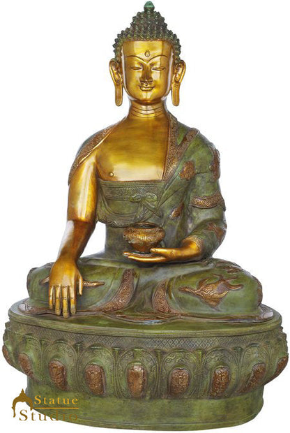 Brass Large Size Sitting Buddha Antique Statue Home Office Garden Décor Showpiece 33" by vendor-unknown - Buddha (View 2)