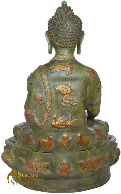 Brass Large Size Sitting Buddha Antique Statue Home Office Garden Décor Showpiece 33" by vendor-unknown - Buddha (View 4)
