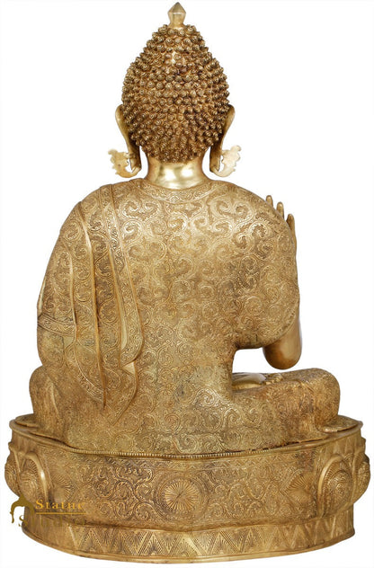 Brass Finest Carved Robe Buddha Statue Home Office Garden Décor Idol 3 Feet by vendor-unknown - Buddha (View 4)