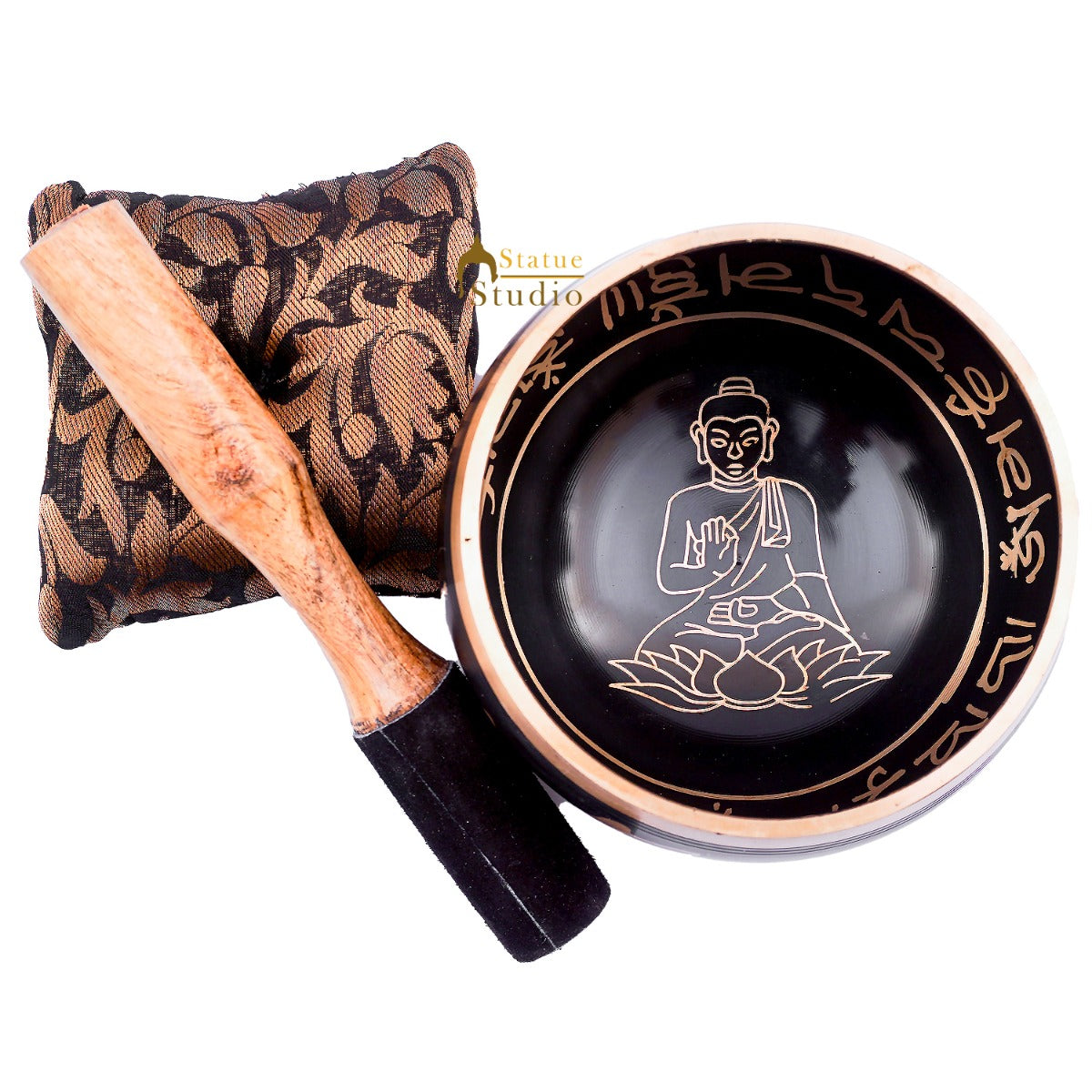 Brass Chakra Prayer Handmade Healing Buddhist Yoga Meditation Singing Bowl 4.5" - Image 4