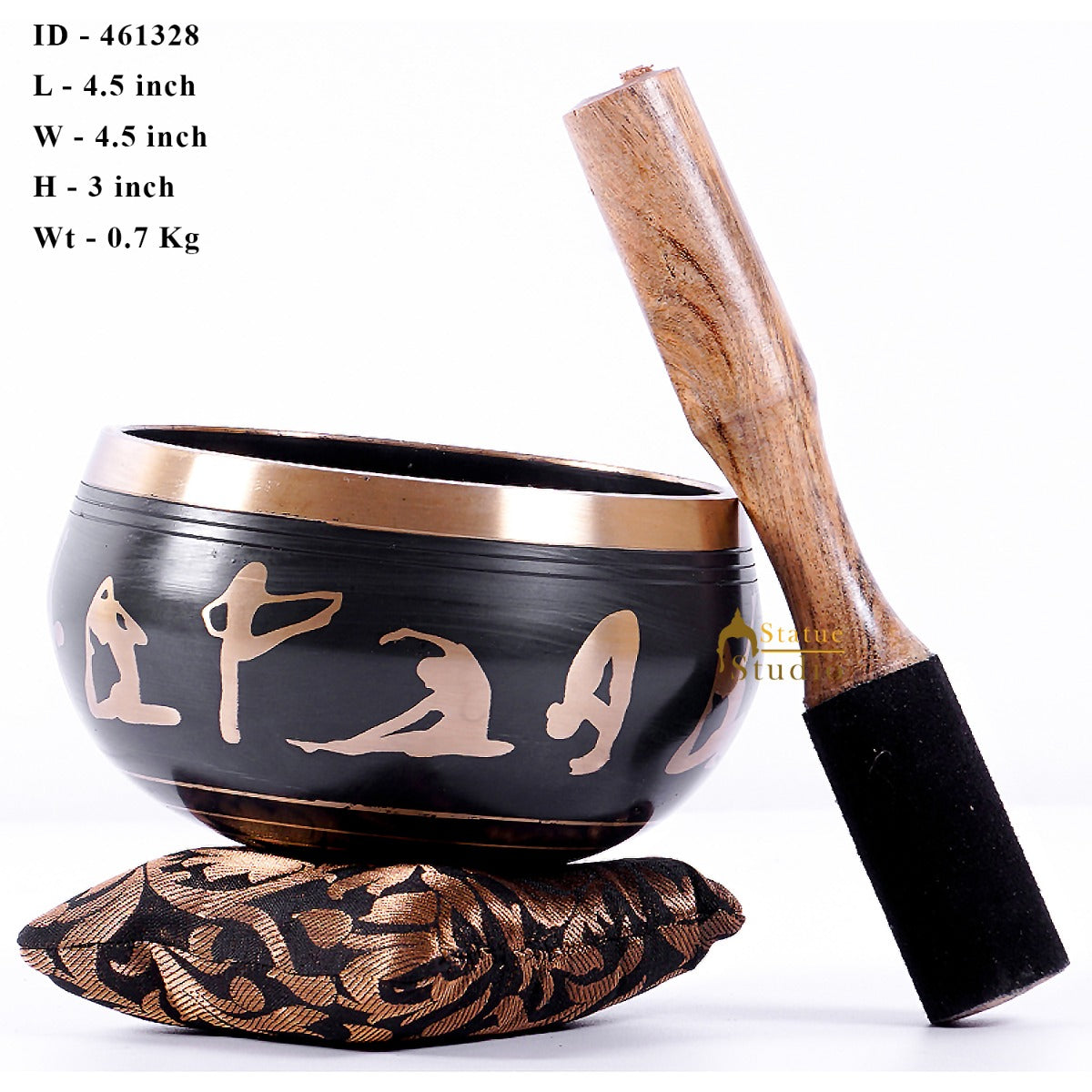 Brass Chakra Prayer Handmade Healing Buddhist Yoga Meditation Singing Bowl 4.5"