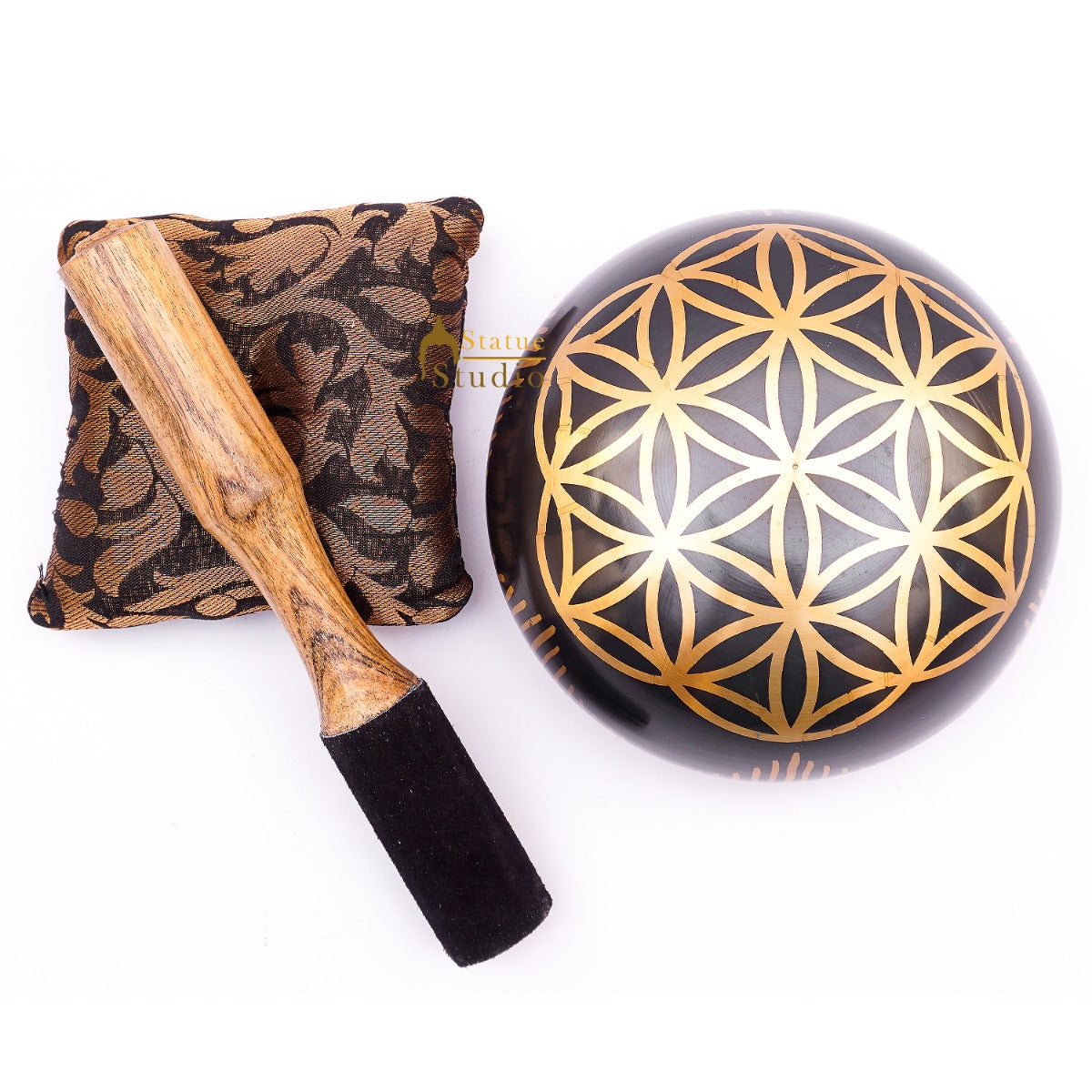 Brass Chakra Prayer Handmade Healing Buddhist Yoga Meditation Singing Bowl 4.5"