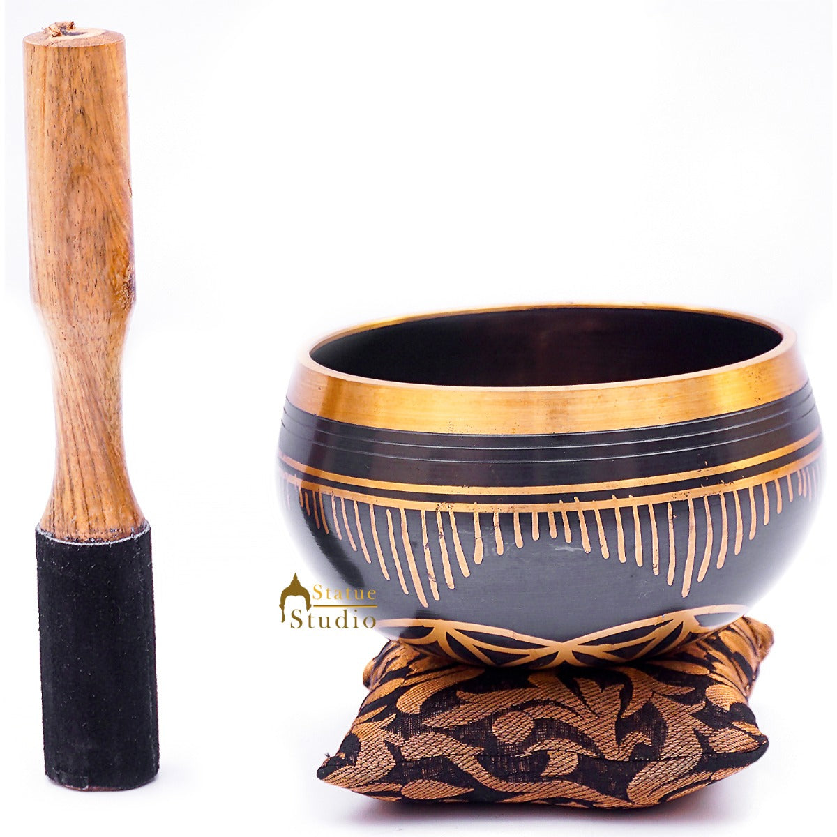 Brass Chakra Prayer Handmade Healing Buddhist Yoga Meditation Singing Bowl 4.5"